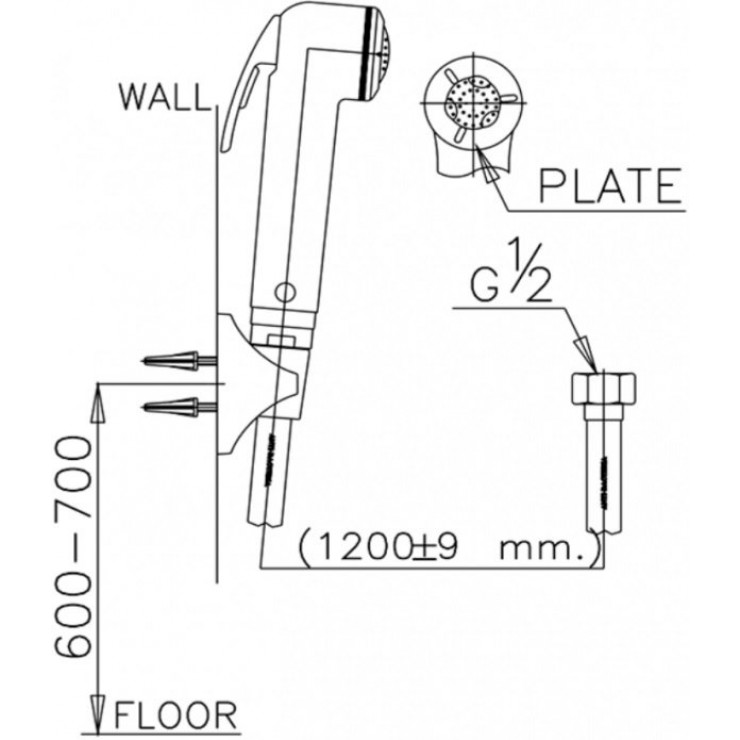 Vòi xịt vệ sinh COTTO CT992NH#WH(HM) - 2
