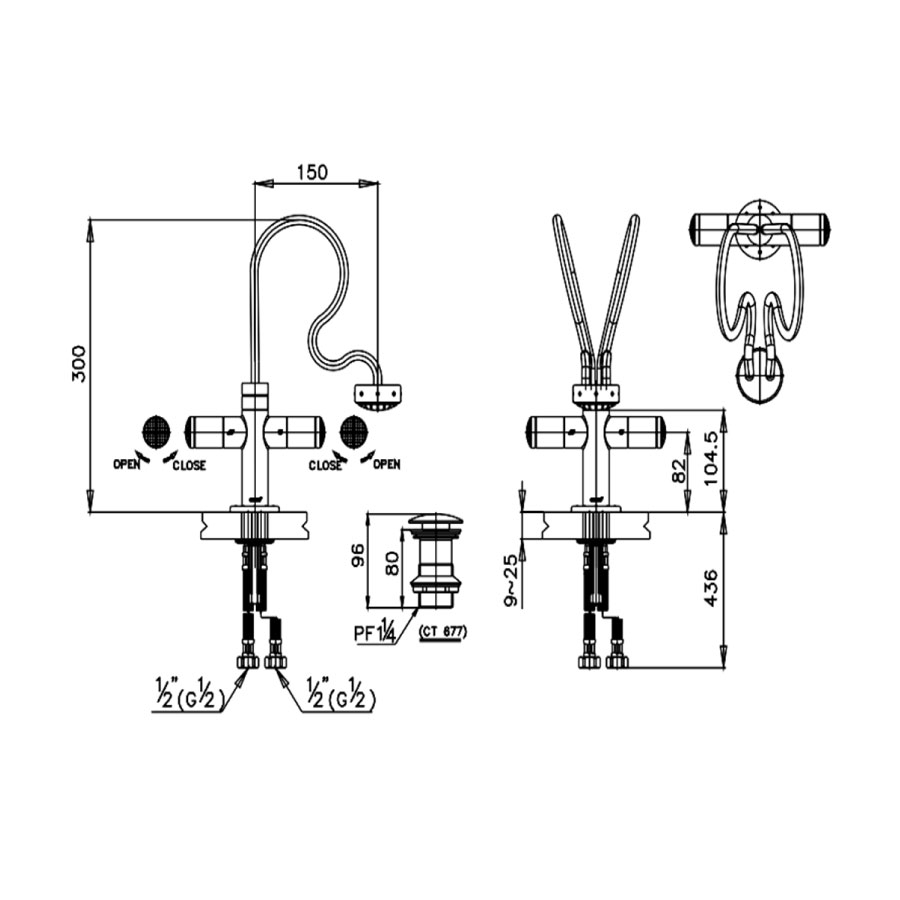 Vòi bếp COTTO CT2026C25ST#CUO lạnh màu đồng Himmapan - 2
