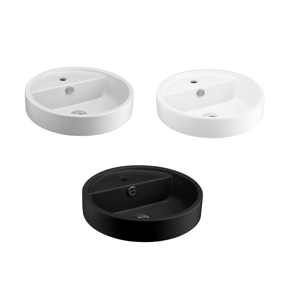 Chậu rửa lavabo đặt bàn COTTO C00380MBK/MLG/MWH Geo - 2