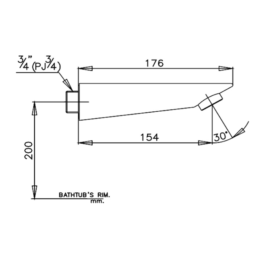 Vòi xả bồn COTTO CT605 gắn tường - 2
