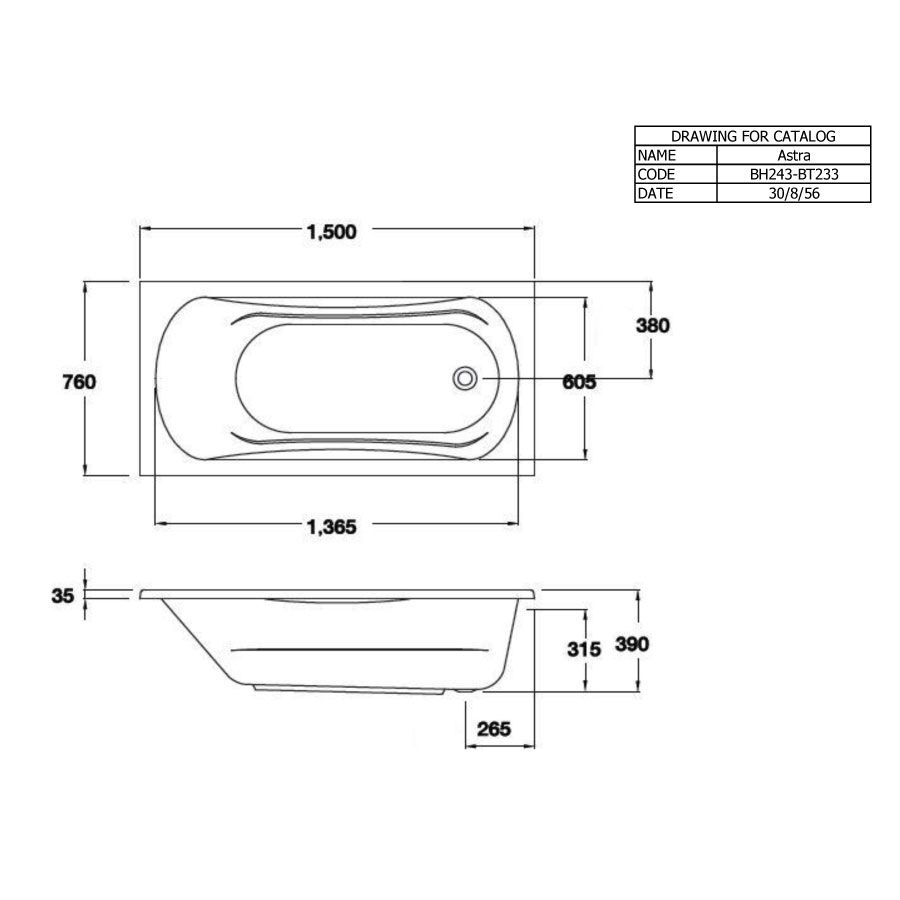 Bồn tắm COTTO BH243PP(H) xây bệ có tay vịn - 2