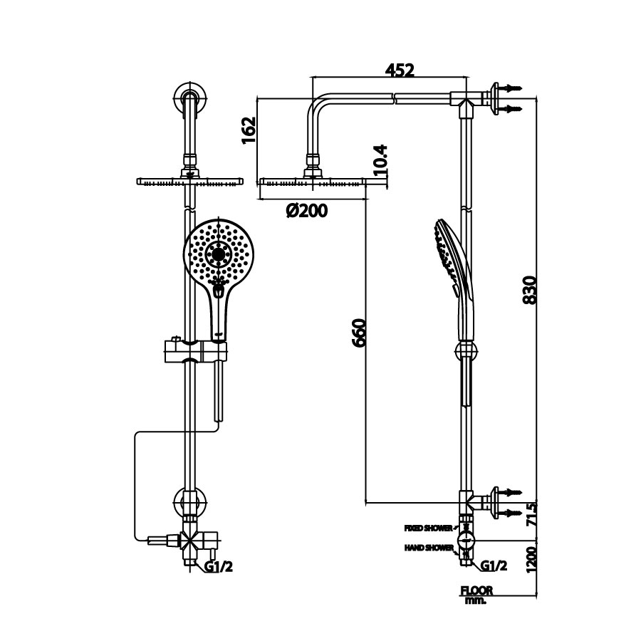 Thân sen tắm đứng COTTO CT623Z94Z001