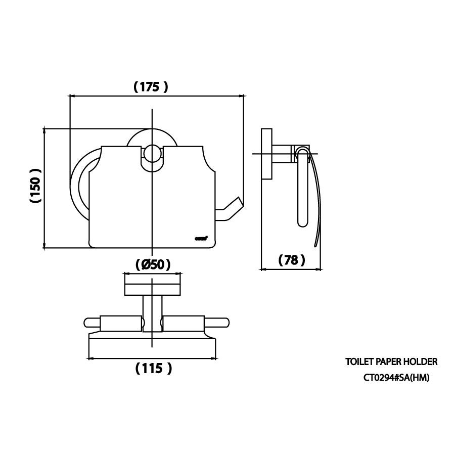 Lô giấy vệ sinh COTTO CT0294#SA(HM) nắp đậy Titus - 2
