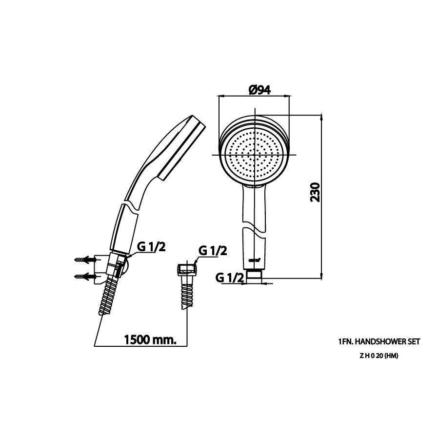 Tay sen tắm COTTO ZH020(HM) 1 chức năng