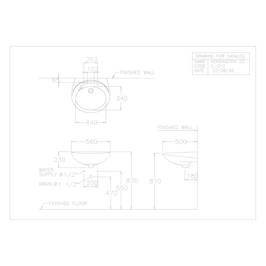 Chậu lavabo treo tường COTTO C012 Ken - 7