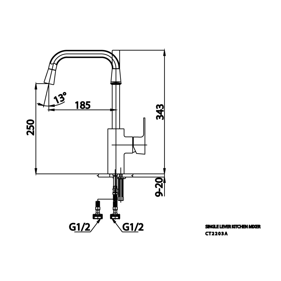 Vòi bếp COTTO CT2203A nóng lạnh Cubic - 2