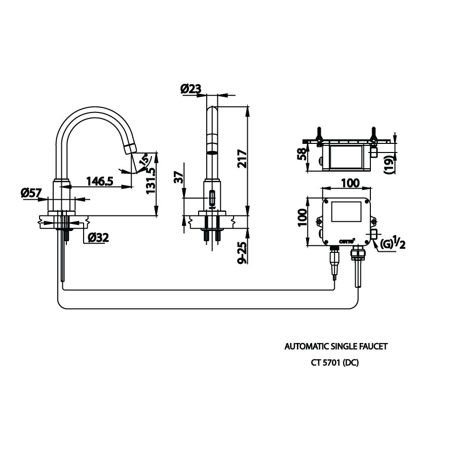 Vòi chậu lavabo COTTO CT5701DC lạnh cảm ứng (dùng pin)