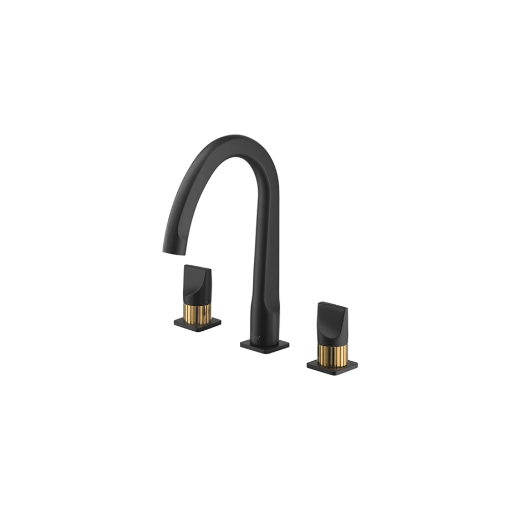 Vòi chậu lavabo COTTO CT2282C44 / BLGR / CG nóng lạnh 3 lỗ Crescent - 4