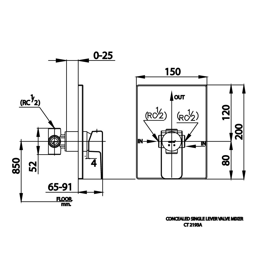 Van điều chỉnh âm tường COTTO CT2193A nóng lạnh 1 đường nước Sonata - 2