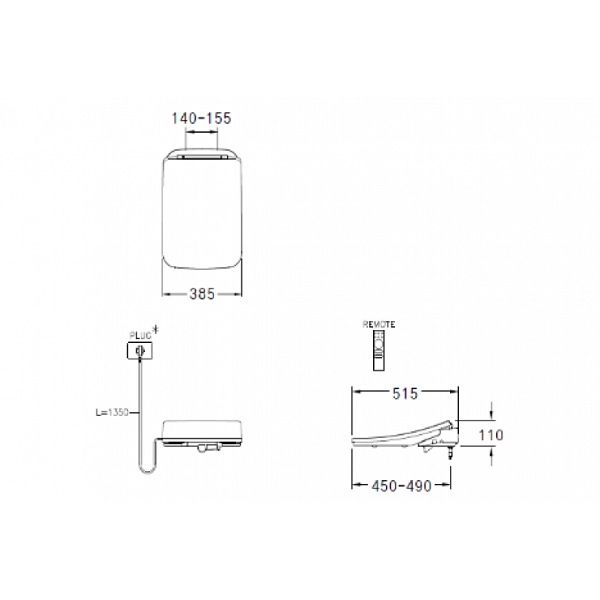 Nắp rửa điện tử COTTO C9208 - 2