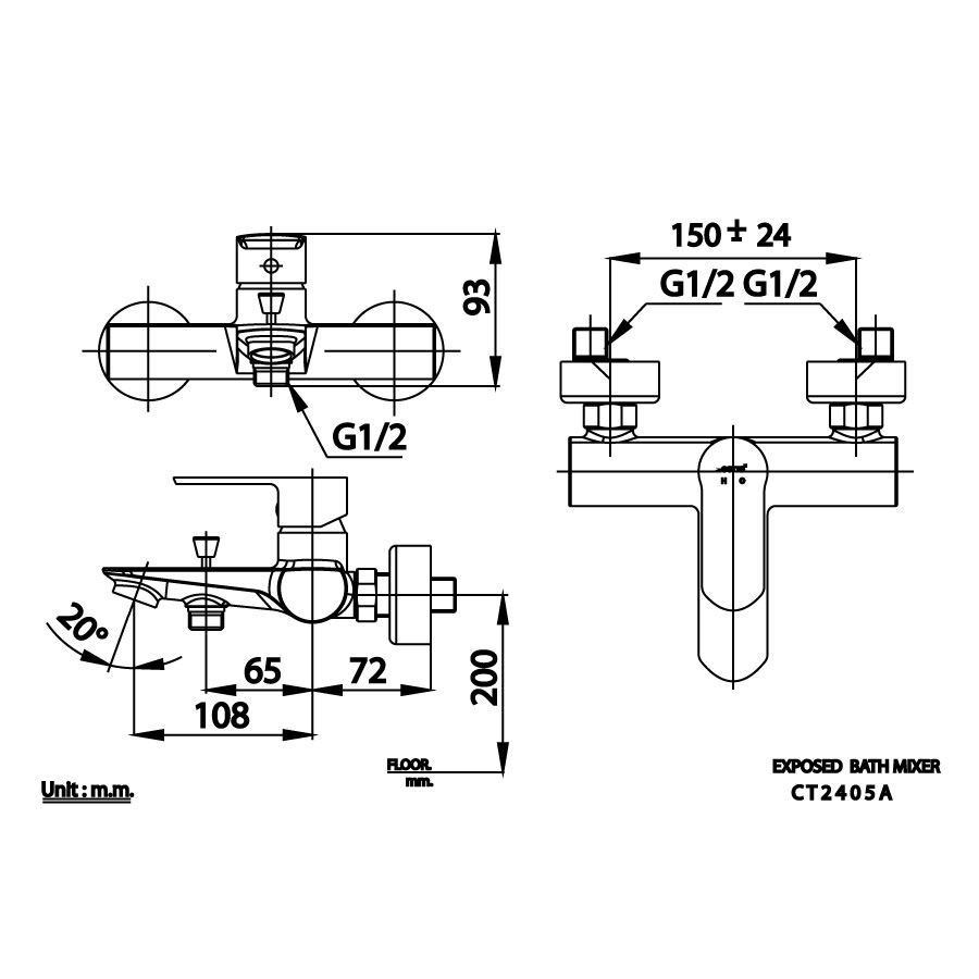 Củ sen tắm COTTO CT2405A nóng lạnh Waltz