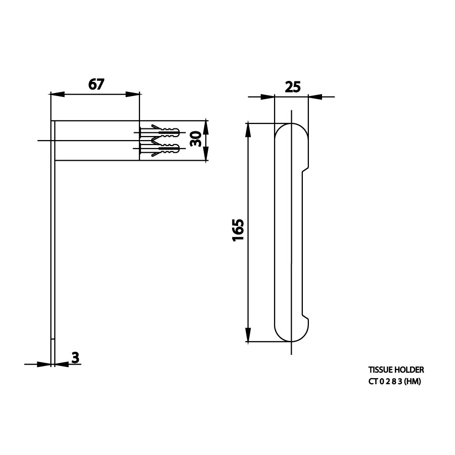 Lô giấy vệ sinh COTTO CT0283(HM) Arch - 14