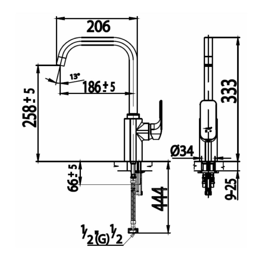 Vòi bếp COTTO CT2150A nóng lạnh Scirocco - 2