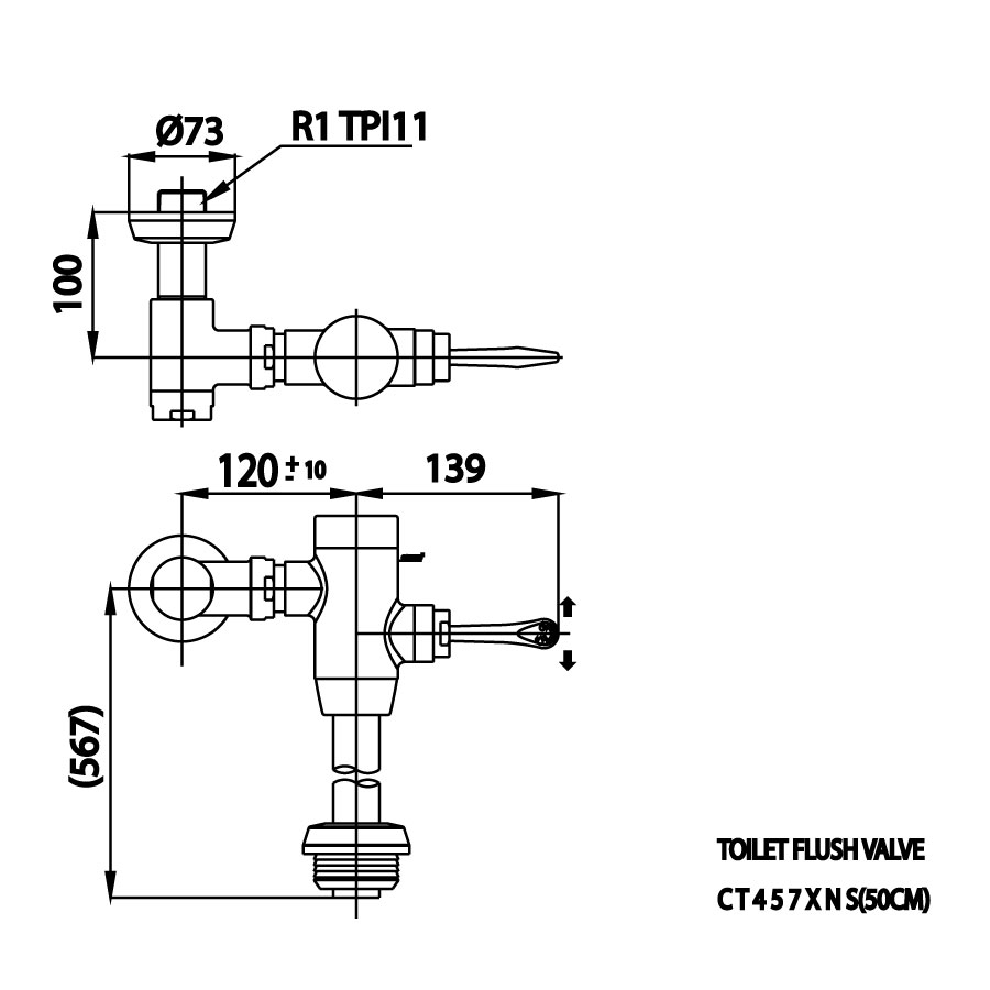 Van xả trực tiếp cho bàn cầu COTTO CT457XNS - 2