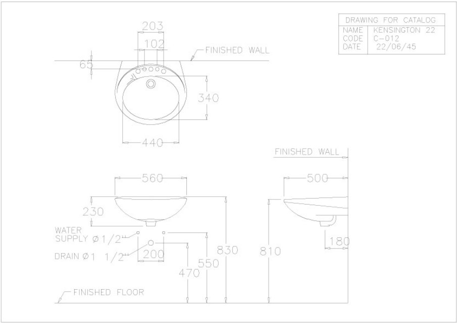 Chậu lavabo treo tường COTTO C012 Ken - 8