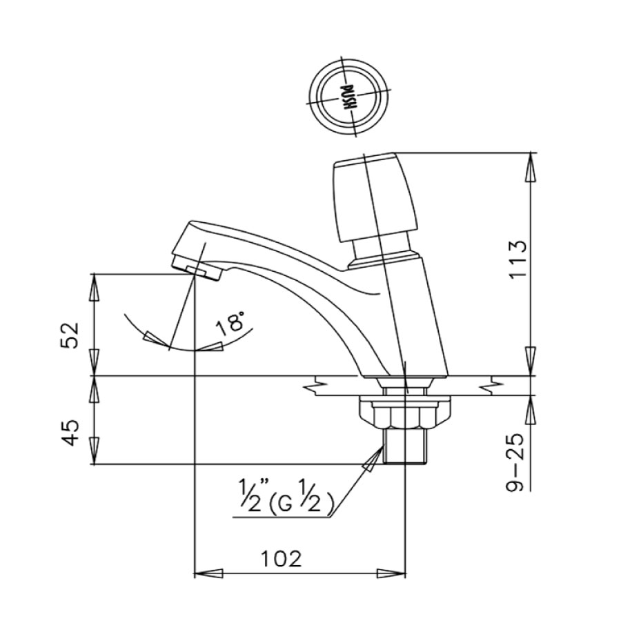 Vòi chậu lavabo COTTO CT169(HM) bán tự động lạnh Marina - 2