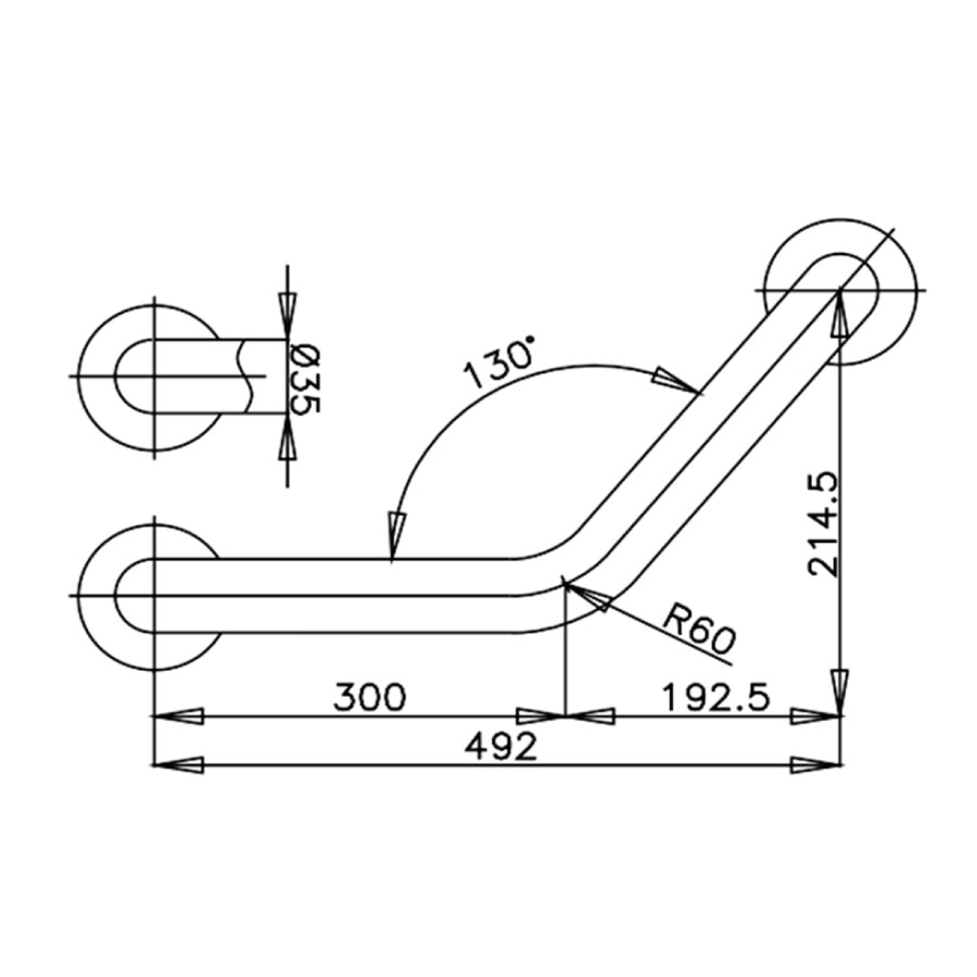 Thanh tay vịn COTTO CT7503(HM) Handrail hình chữ V