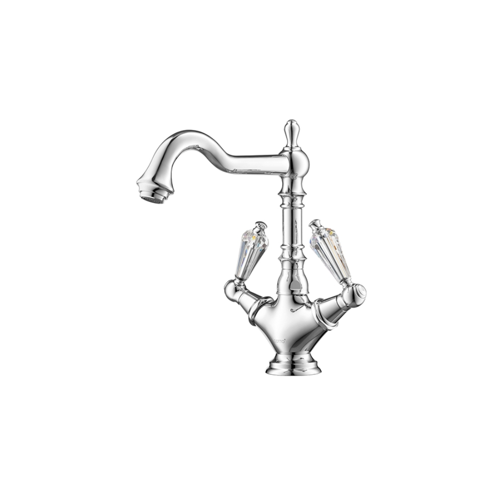 Vòi chậu lavabo COTTO CT2223C17ST#GR nóng lạnh thân cao màu vàng Glamis - 3