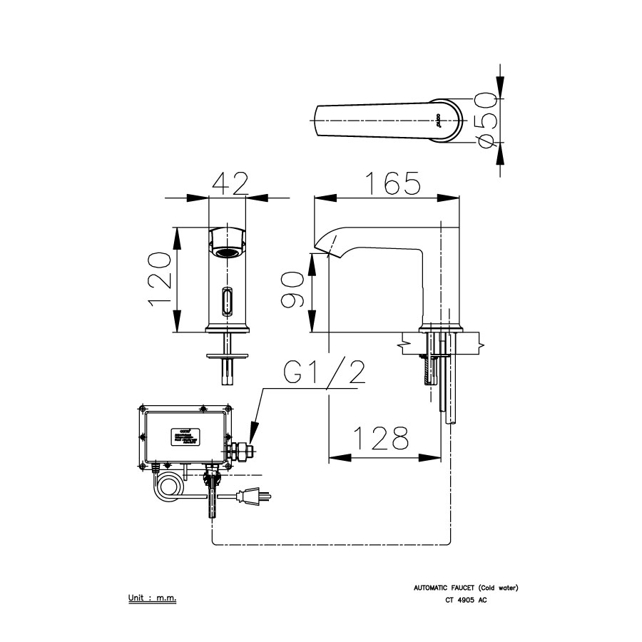 Vòi chậu lavabo COTTO CT4905AC cảm ứng lạnh (dùng điện)