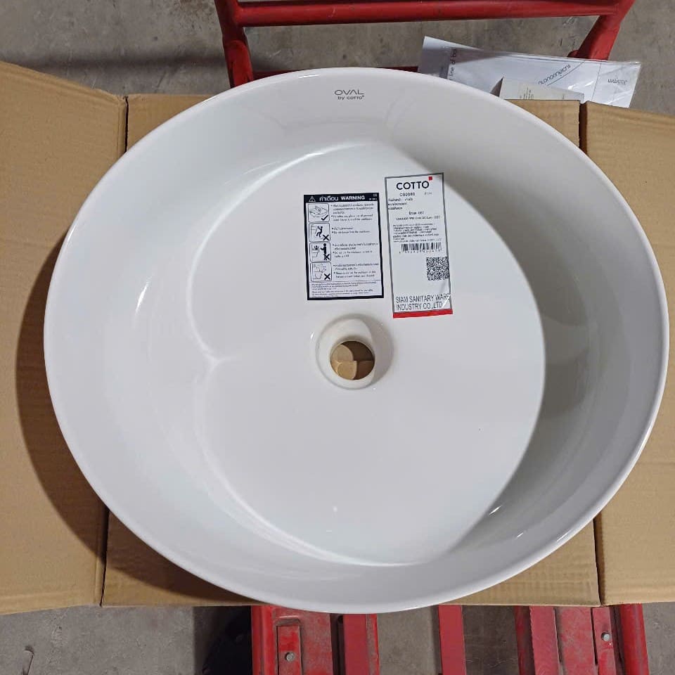 Chậu rửa lavabo đặt bàn COTTO C00080 Oval - 3