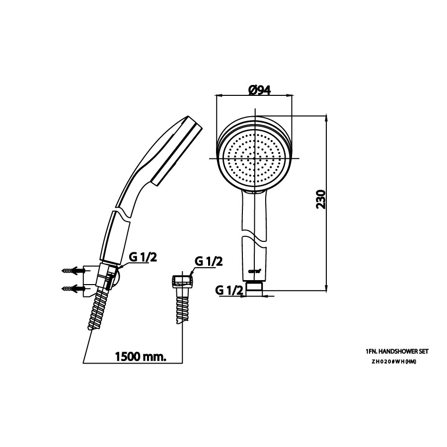 Tay sen tắm COTTO ZH020#WH(HM) 1 chức năng - 2
