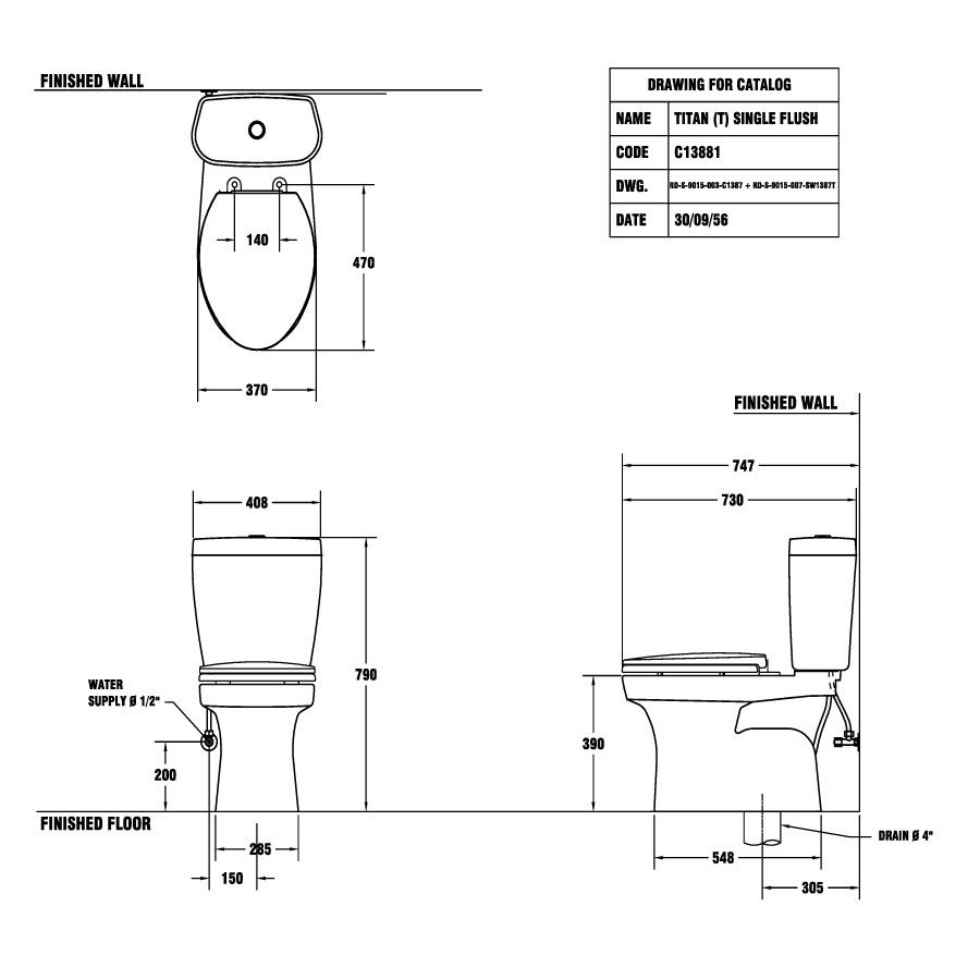 Bồn cầu 2 khối COTTO C13881 nắp đóng êm Titan - 2