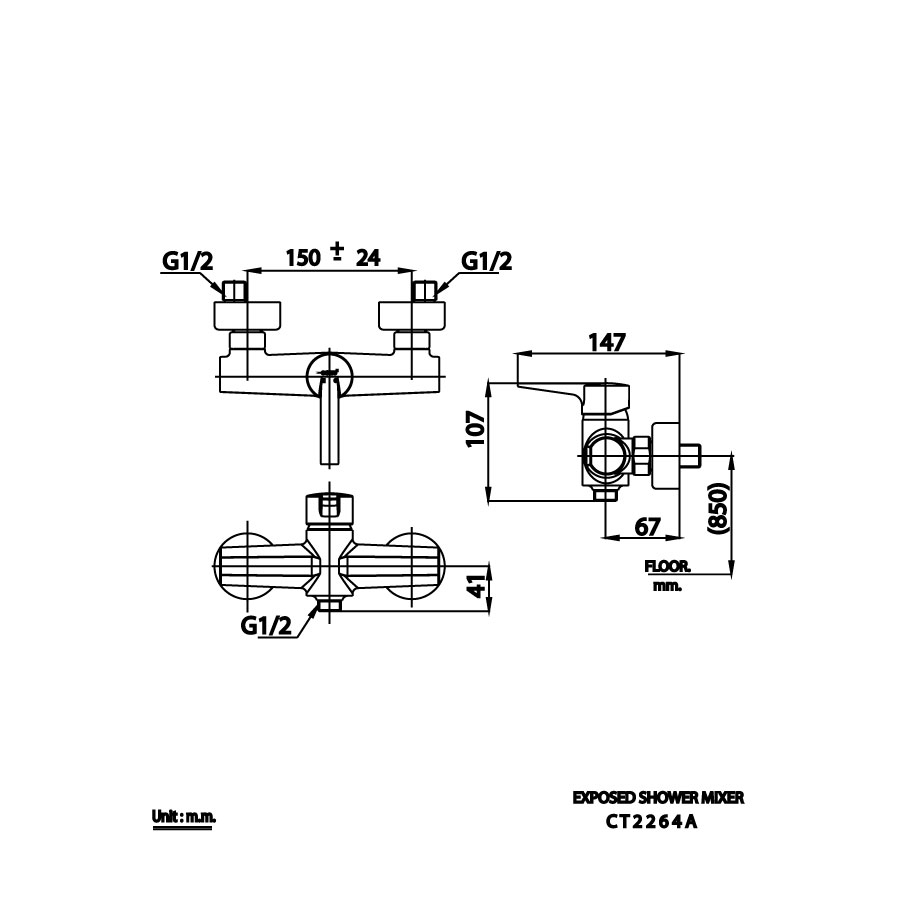 Củ sen tắm COTTO CT2264A nóng lạnh Linio