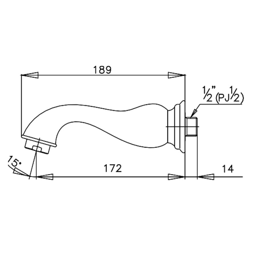 Vòi xả bồn COTTO CT608 gắn tường - 2
