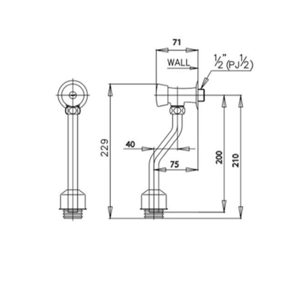 Van xả nhấn tiểu nam COTTO CT472SL(HM)