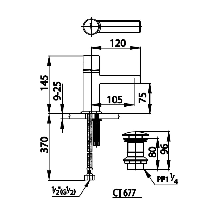 Vòi chậu lavabo COTTO CT2061 nóng lạnh Medio