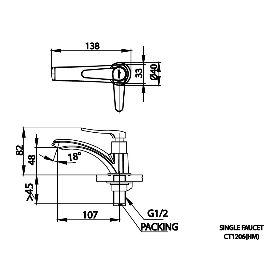 Vòi chậu lavabo COTTO CT1206(HM) lạnh Candle