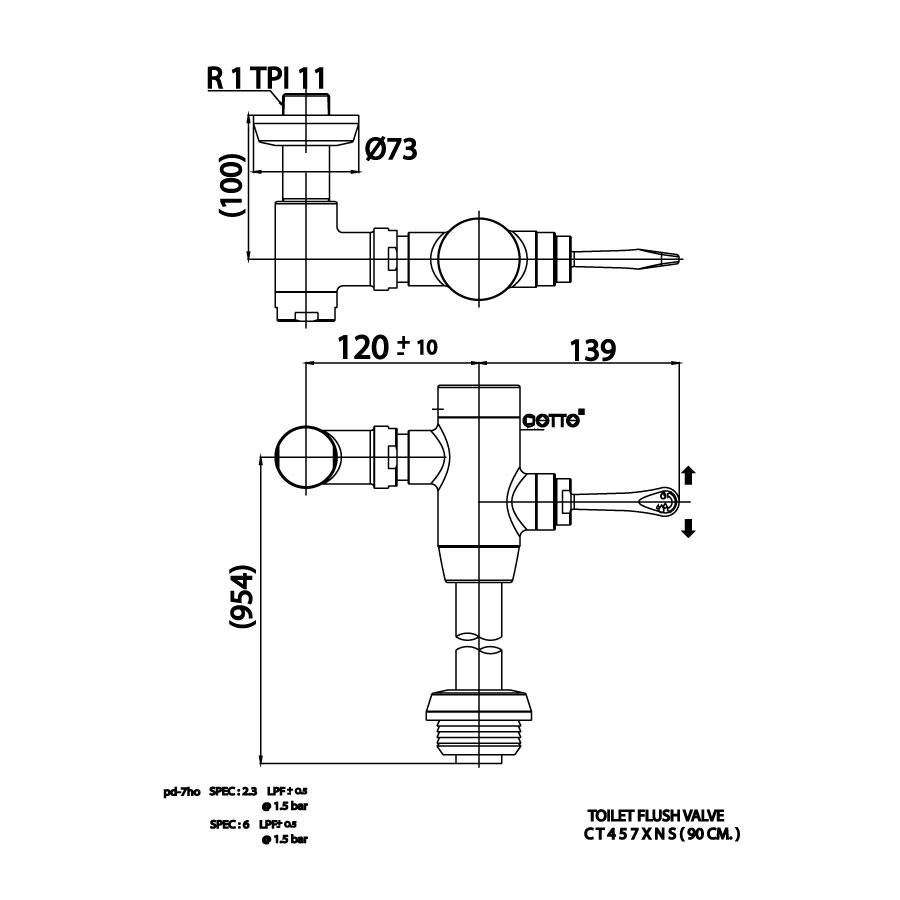 Van xả trực tiếp cho bàn cầu COTTO CT457XNS - 6