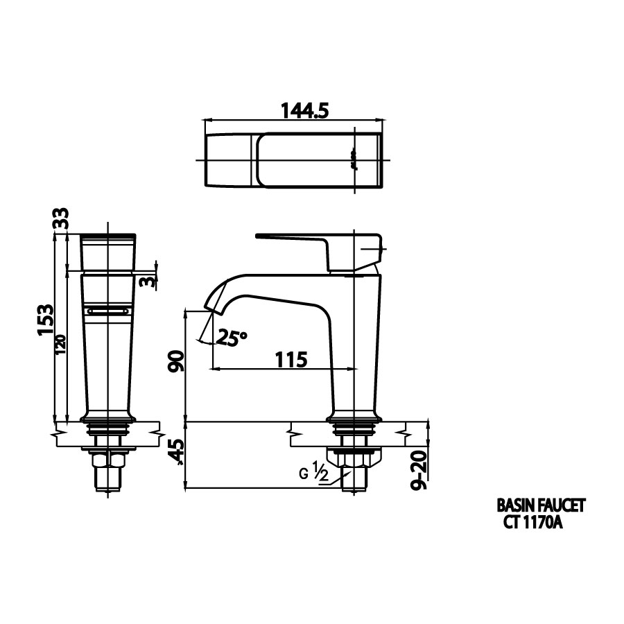 Vòi chậu lavabo COTTO CT1170A lạnh Sonata - 2