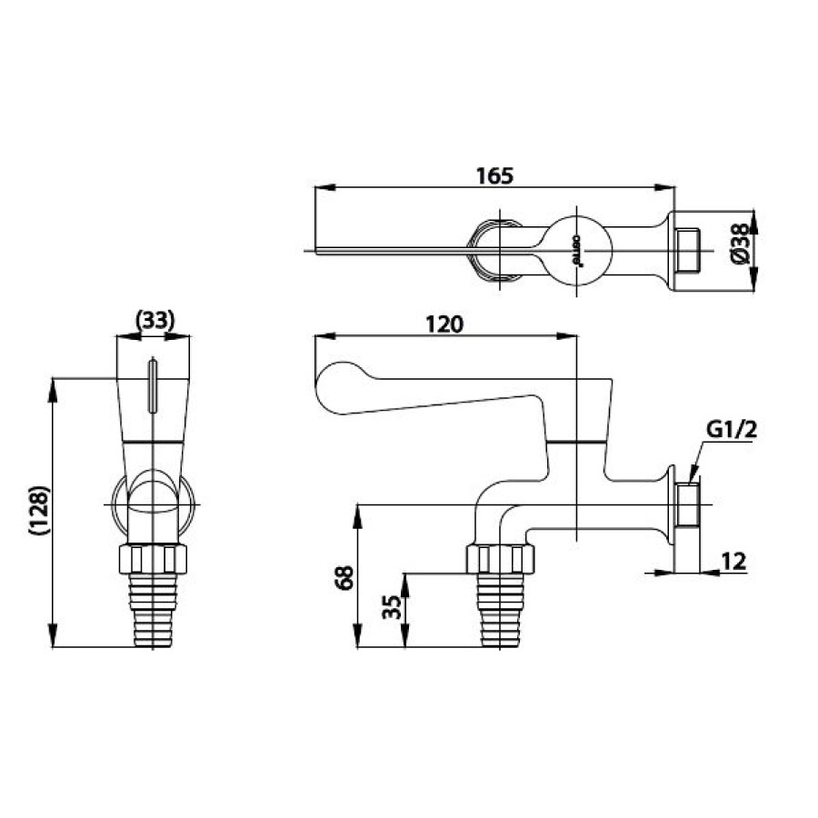 Vòi nước lạnh gắn tường COTTO CT1152C36 Trust