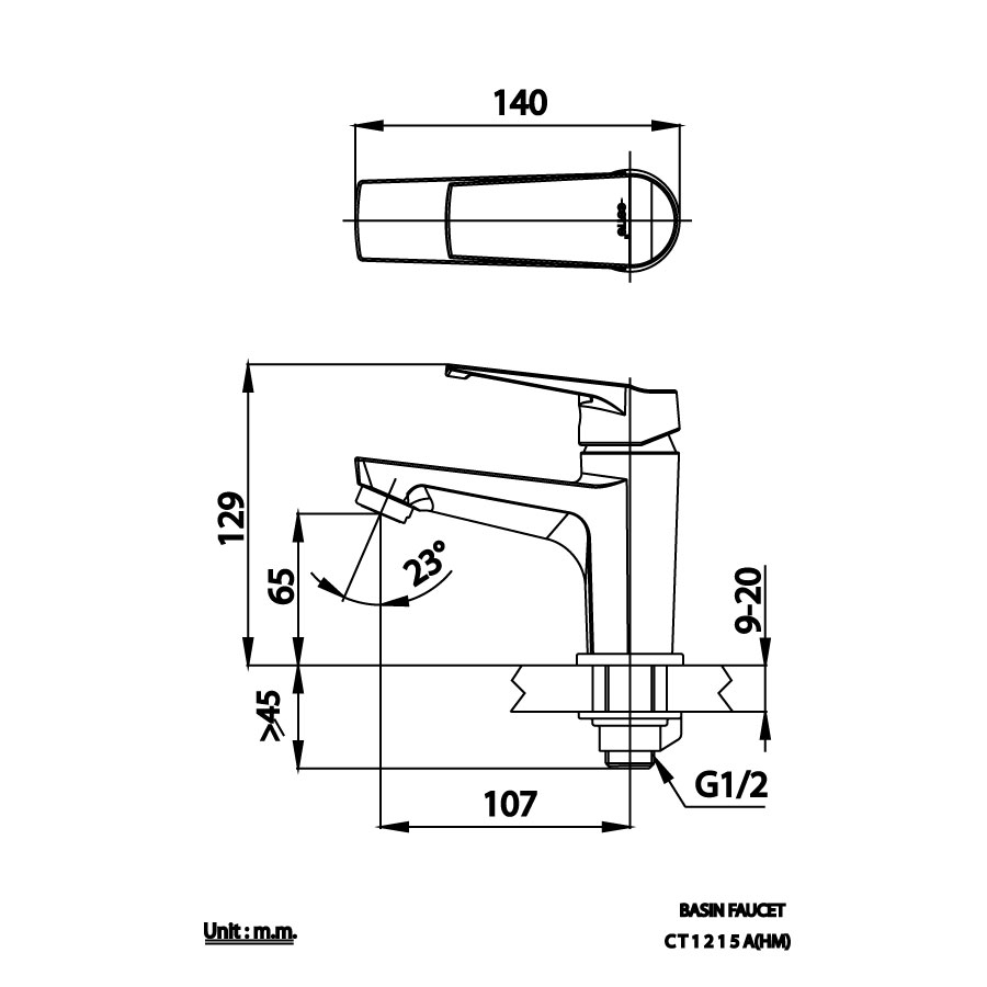 Vòi chậu lavabo COTTO CT1215A(HM) lạnh Nique