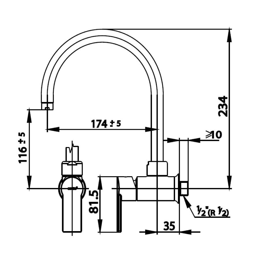 Vòi bếp COTTO CT1118A(HM) nước lạnh Alto - 2