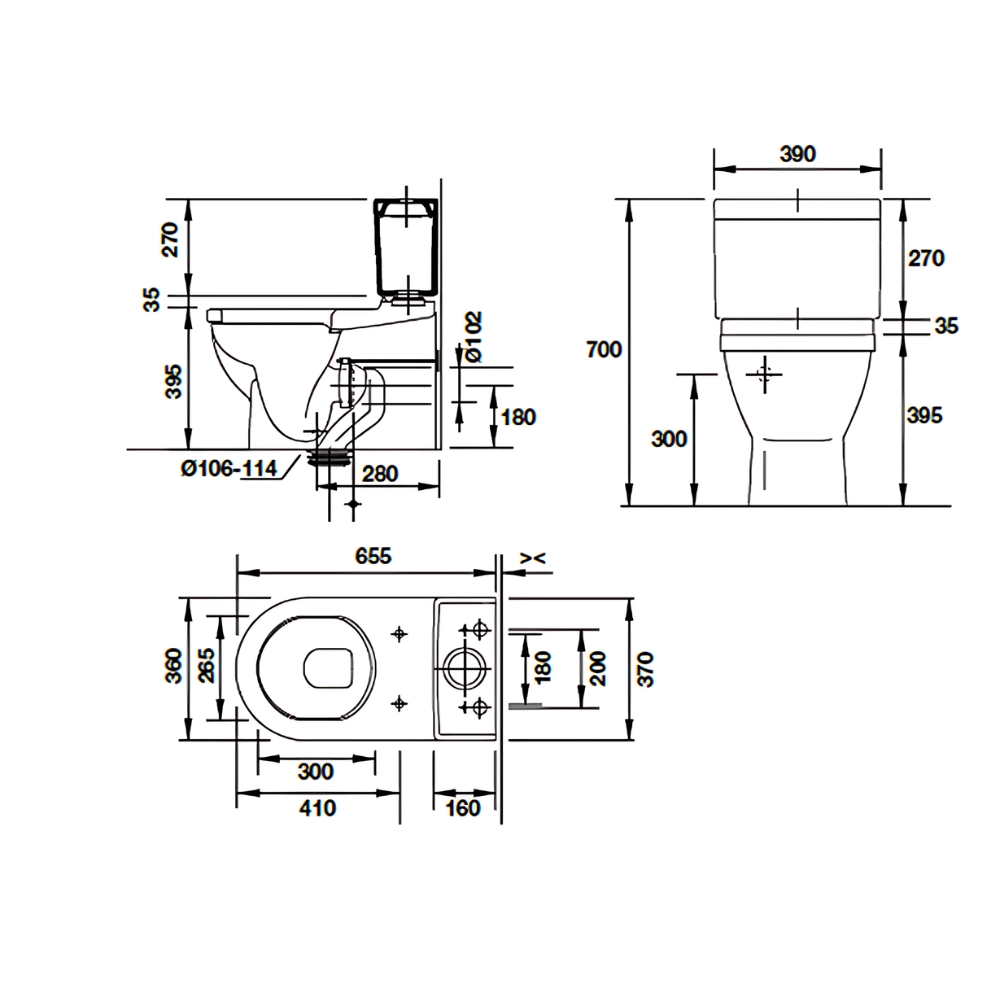 Bộ bồn cầu 2 khối STARCK 3 Duravit 2181090000+0920800085+0023090000 - 2