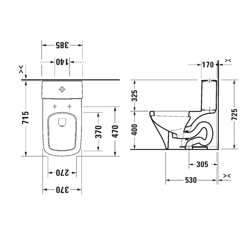Bộ bồn cầu 1 khối DURASTYLE Duravit 2157010083 + 006059000 + 0014160000 - 12
