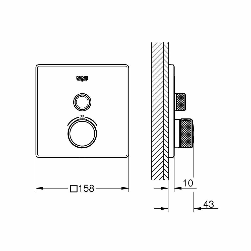 Van nhiệt độ kèm van khóa Grohtherm SmartControl GROHE 29123000
