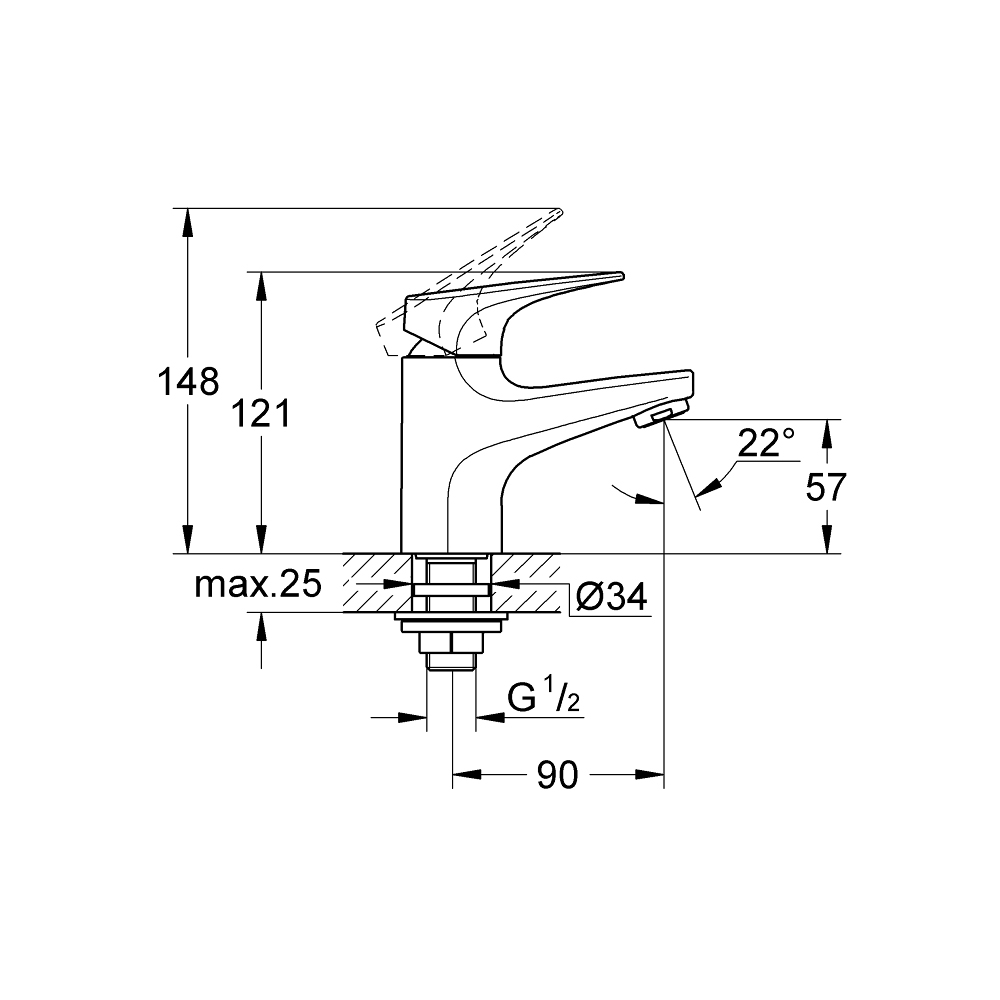 Vòi chậu lạnh BauFlow GROHE 32813000 - 2