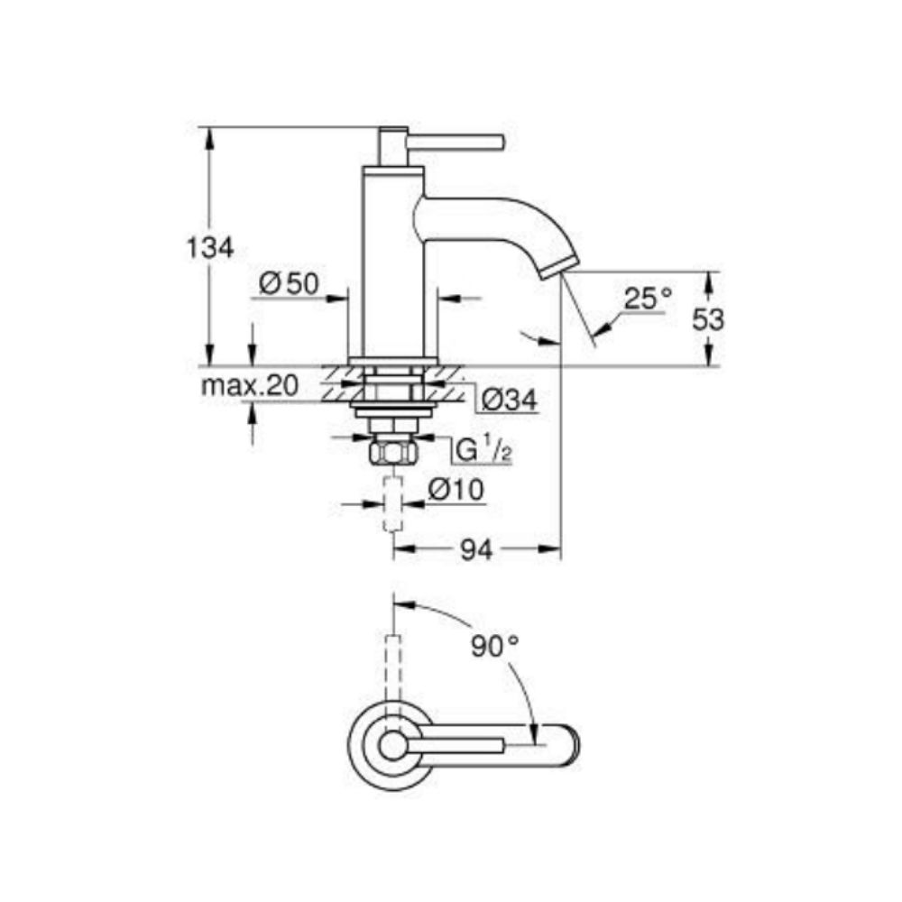 Vòi chậu Atrio S-size GROHE 20658000 - 2