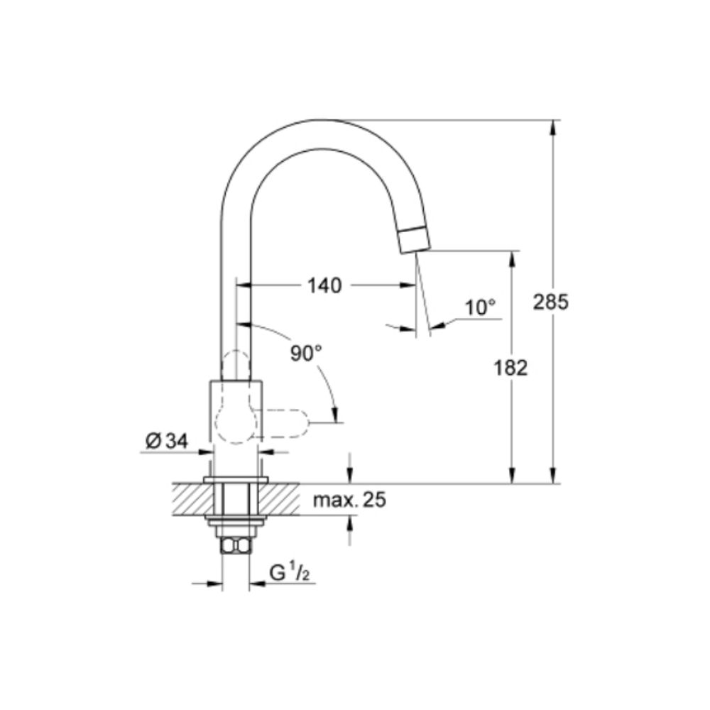 Vòi bếp BauEdge GROHE 31223000 - 2