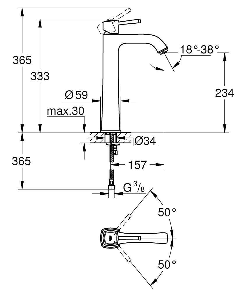 Vòi chậu Grandera XL-Size GROHE 23313IG0 - 7