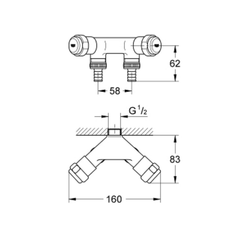 Van đôi gắn tường GROHE 41022000 - 2