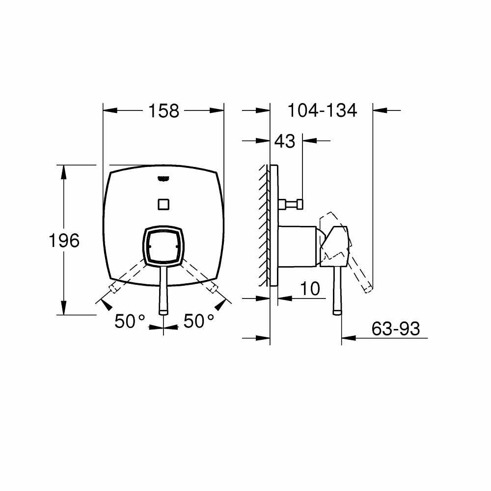 Mặt nạ bộ trộn âm 2 chế độ Grandera GROHE 24068IG0 - 3