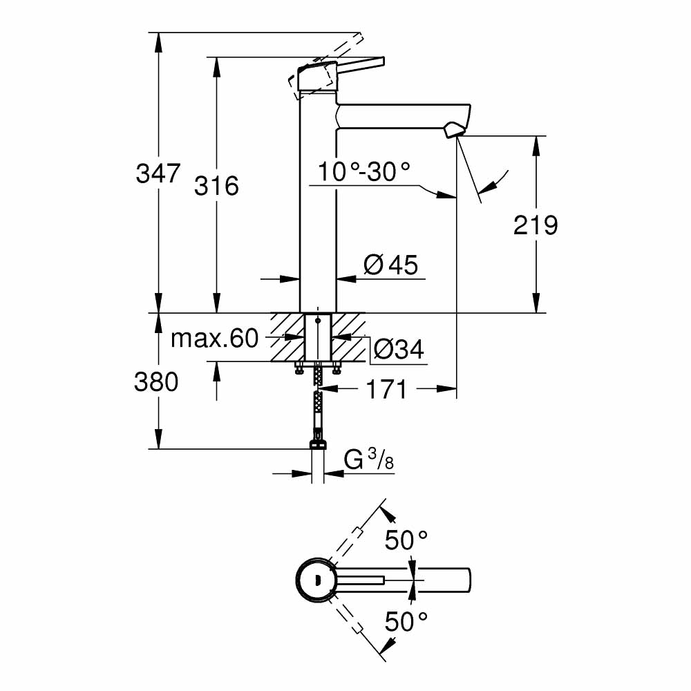 Vòi chậu nóng lạnh Concetto GROHE 23920001 - 2