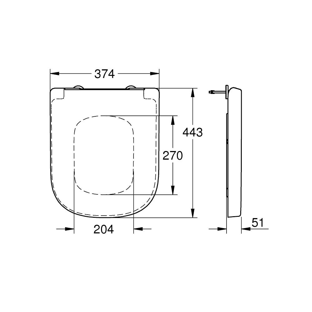 Nắp bồn cầu đóng êm Euro Ceramic GROHE 39330001 - 2