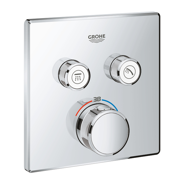 Mặt điều khiển sen tắm ổn nhiệt Grohtherm SmartControl vuông 2 chế độ GROHE 29124000 - 4