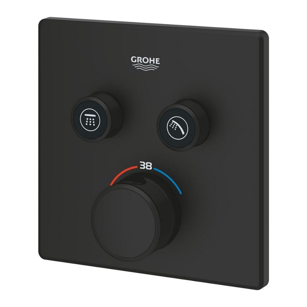 Mặt nạ điều khiển sen tắm ổn nhiệt Grohtherm SmartControl vuông 2 chế độ GROHE 102166KF00 - 5