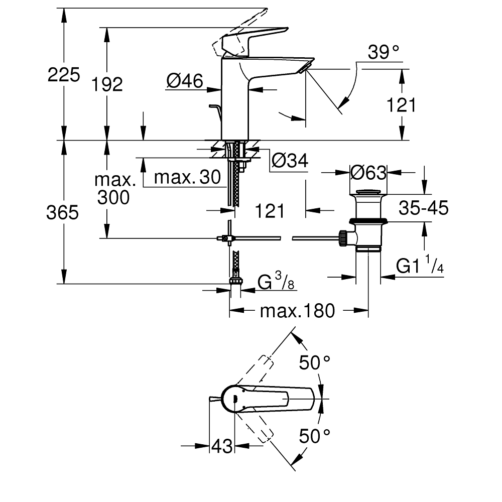 Vòi chậu nóng lạnh Start GROHE 23455002